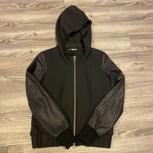 Helmut Lang Bomber Jacket with Calf Leather Sleeve